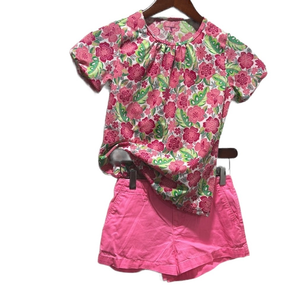 Lands End & Polo Ralph Lauren girls pink floral SET size 10 GUC..